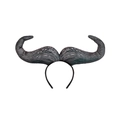 Faltbarer Stirnband mit grauen Teufelshörnern für Halloween und Cosplay-Kostüme - Einheitsgröße / Farbverlauf Grau Büffelhorn Stirnband