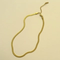 Collana a catena piatta a serpente dorata con estensione regolabile e chiusura a moschettone - Stile Cubo / Oro