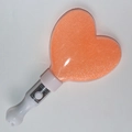 Orange heart-shaped glow stick with glitter filler and LED switch for concert events - Heart / Orange