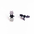 Mini pinces à cheveux noires avec fleurs en strass colorés pour filles et bébés - Zircon AB