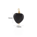 Blue goldstone heart pendant with golden hoop, 13mm size for DIY jewelry making - Blue Sandstone