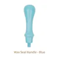 Polished blue wax seal stamp handle with universal threaded connector for DIY crafts - Blue Wax Seal Handle / Blue