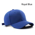 Classic royal blue cotton baseball cap with a six-panel structure and adjustable strap - Adjustable / Sapphire Blue