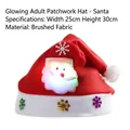 Luminous Santa Claus Christmas hat made of brushed fabric with snowflake sequins - Santa Claus LED Adult Style