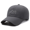 Breathable dark gray quick-dry baseball cap with outdoor sports mountain embroidery - Adjustable / Dark Gray