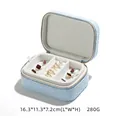 Light blue tweed jewelry box with zipper and velvet interior, 16.3x11.3x7.2cm - Sky Blue (Linen) / No. 1