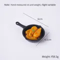 Miniature black frying pan keychain with grilled peppers model, 6cm size for crafts - Shrimp Pan - No Hook