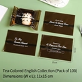 Brown translucent 11x15cm heat-seal food bags with Sweet Love print for mooncakes - 11*15CM Brown English Text (100 Pcs/Pack)