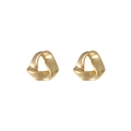 Matte gold twisted geometric hoop earrings in a modern French minimalist style - Matte Gold Geometric Ear Stud