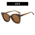 Chic cat eye blue light blocking glasses in dark tortoiseshell frame with C11 finish - Tortoise Tea Lens