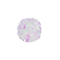Iridescent crinkle paper cat toy ball in pink and purple hues on white background - AB Color