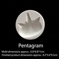 White silicone unicorn head mold for fondant with star eyes and heart cheek details - Pentagram / Gray