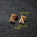 French style Eiffel Tower stud earrings in rose gold stainless steel for women - 058 Tower Rose Gold