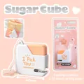 Miniature sugar cube stapler in white and orange with star keychain accessory - Sugar Cube Series / 10# Staples (Included 40) / Orange