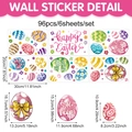 Detailed dimensions of 96pcs Easter egg window stickers on 6 sheets of waterproof PVC - Pink and Purple Easter Eggs (UV24Y11508T_T)