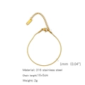 18K gold plated 316L stainless steel bracelet with 1mm thin chain and adjustable clasp - Flat S Chain