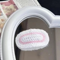 Handmade crochet BB hair clip with white and pink floral knit pattern for girls - 12-White Pink Circle