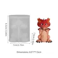 Molde de silicona para vela de dragón con molde blanco y modelo de dragón naranja - Dragón Alzando la Mano