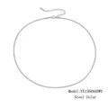 Steel color stainless steel round snake chain necklace with lobster clasp for women - 2mm/38+5cm / Steel Color (YX15669)