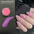 Nail art aurora chrome powder in shade 08 fairytale pink with pearlescent pink purple finish - 08# Fairy Powder