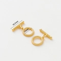 Detailed view of 14k gold plated toggle clasp set with 18.5mm bar and 13mm ring size - 18K Coarse Round OT Clasp - 2Pcs/Pack
