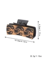 Detailed view of 10.5cm Halloween ghost pattern rectangle hair claw clip with size specs - Halloween Wood Ghost