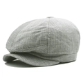 Classic grey textured herringbone newsboy cap for men and women in retro style - L (58-60cm) / Shiny Thread Grey