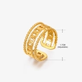 Three-layer 18K gold plated stainless steel chain ring with adjustable 1.7cm inner diameter - Gold Ring 159
