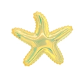 Sparkly laser yellow starfish hair clip with rainbow sequins for summer hair styling - Pale Yellow Leather