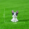 Miniature Bouledogue Français en résine noir et blanc, position assise, 3.2 cm de haut - 5# Bouledogue