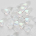 Aurora heart-shaped frosted beads in white for DIY jewelry making and crafts - 6mm/20Pcs / Moonlight White