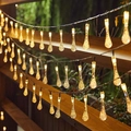 Solar powered warm white LED string lights with bubble teardrop shape for outdoor garden - Water Droplets (warm Color)