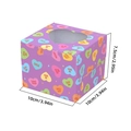 Purple candy gift box with heart window and dimensions 10x10x7.5cm for Valentine - New Purple Heart