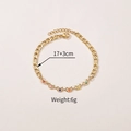 Bracelet chaîne dorée avec breloques cœurs colorés en émail rouge, bleu et jaune - Style Lune