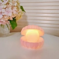 Pink shell night light with a glowing pearl bulb, creative animal vinyl bedroom decor - Small Shell Pink