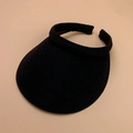 Classic black woven open-top sun hat for women with wide brim for UV protection - 56-60cm / Black