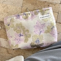 Pink and gold jacquard makeup bag with floral patterns and A GOGO ORIGINAL tag - Gold Thread Plum Blossom