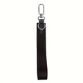 Portachiavi con cinturino in nylon nero e clip in metallo su sfondo bianco - Nero