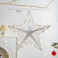 Stella di Natale da 20 cm in filo d'argento con luci LED calde per decorazioni festive - 20cm Stile Lineare / Argento