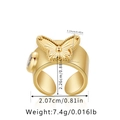 Detailed size chart for 18K gold plated brass butterfly ring with crystal and measurements - Adjustable Open / Butterfly Gem Style (KR0033-2)