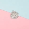 Detailed silver shell pendant with embossed ocean motifs like crab and starfish - Relief Sea Elements Shell Style (7#)