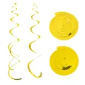 Helle gelbe Spiralen Party Deko für Hochzeiten und festliche Deckenaufhängung im Set - Einzelspirale 6er-Set / Glänzendes Gold