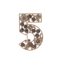 Französische Vintage Goldene Brosche Nummer 5 mit Strasssteinen für Damen Mode - Kaffeegold Nummer 5 Stil (C130-A)