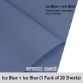 Ice blue Ouyayun floral wrapping paper with matte finish for bouquets, 20 sheets per pack - Ice Blue + Ice Blue