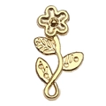 Golden sunflower alloy charm pendant with stem and leaves for DIY jewelry making - Long Strip Flower / Gold