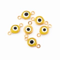 Gele Evil Eye bedeltjes voor DIY-armbanden van roestvrij staal en emaille - Geel