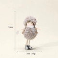 Gray plush angel doll ornament with silver boots and white snowflake for Christmas - Grey Plush Figure Hanging (2023G-2)