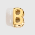 3D gold bubble letter B charm pendant for DIY necklace and bracelet jewelry making - Letter B / Gold