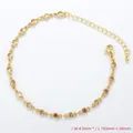 Detail of gold bracelet with champagne round-cut crystals, 185mm length and 4mm width - Bracelet / Gold / Light Champagne Zirconia