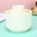 Rotating beige multi-compartment pen holder and desk organizer for students - Milk White